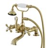 Kingston Brass AE209T7 7-Inch Tub Faucet with Hand Shower, Brushed Brass AE209T7